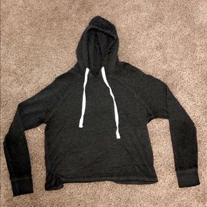 Women’s fleece hooded lounge cropped sweatshirt